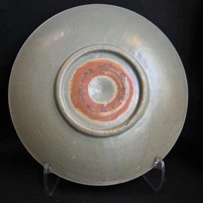 Dish ceramic celadon molded and incised | MasterArt
